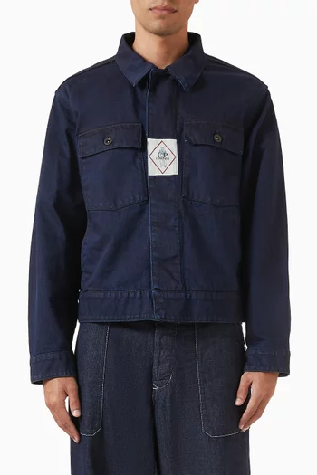 3/4 Plated Jacket in Denim