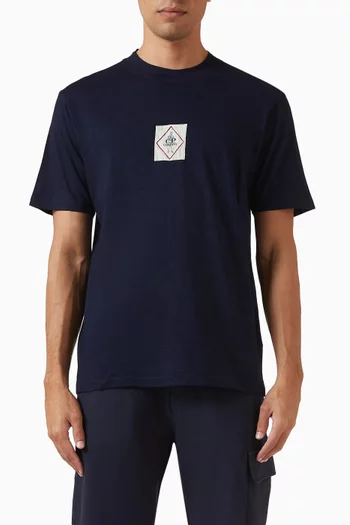 Short-sleeve T-shirt in Indigo Cotton