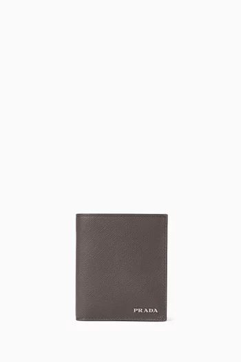 Logo Card Holder in Saffiano Leather