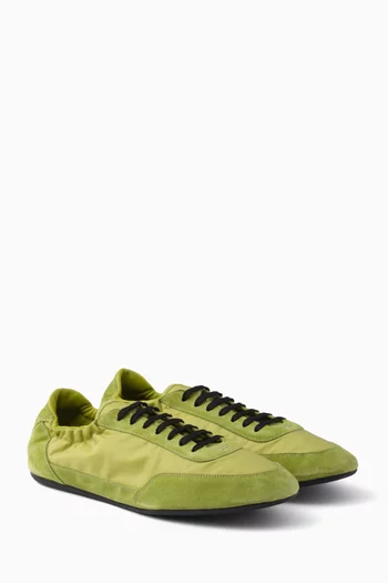 Collapse Elasticised Sneakers in Re-Nylon & Suede