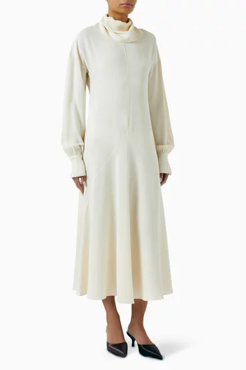 Broadcloth Midi Dress in Silk