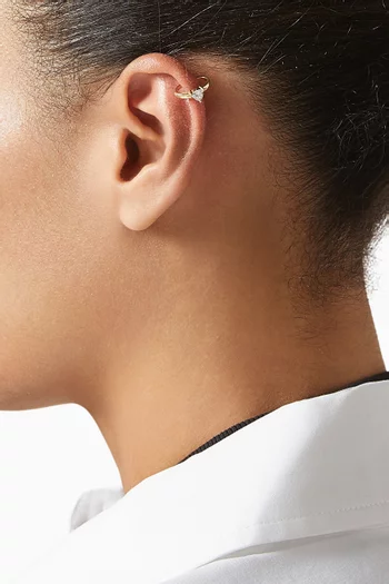 Triangle Solitaire Single Ear Cuff in 18kt Gold