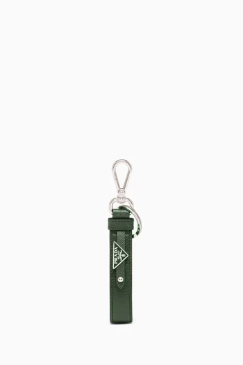 Keychain in Saffiano Leather