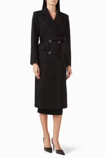 Belted Coat in Wool-blend