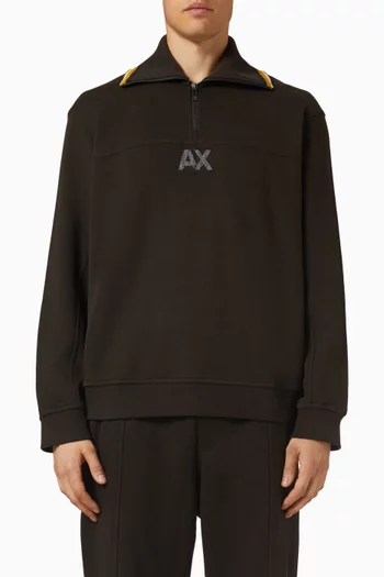 Half-zip Logo Sweatshirt in Cotton