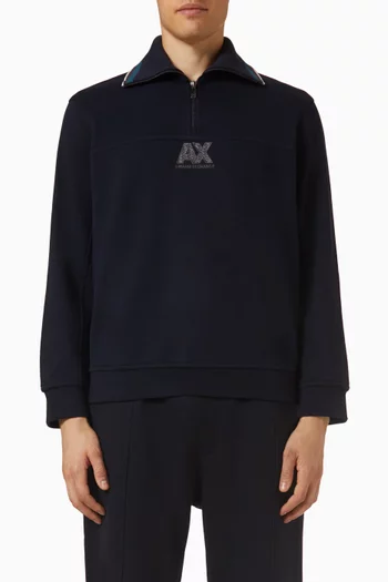 Half-zip Logo Sweatshirt in Cotton
