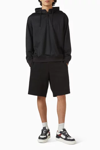 All-Over Jacquard Logo Half-Zip Hooded Sweatshirt