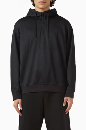 All-Over Jacquard Logo Half-Zip Hooded Sweatshirt