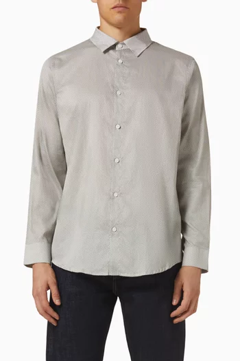 Logo-pattern Shirt in Cotton
