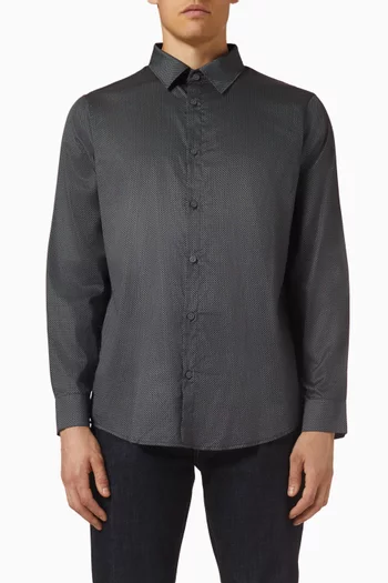 Logo-pattern Shirt in Cotton