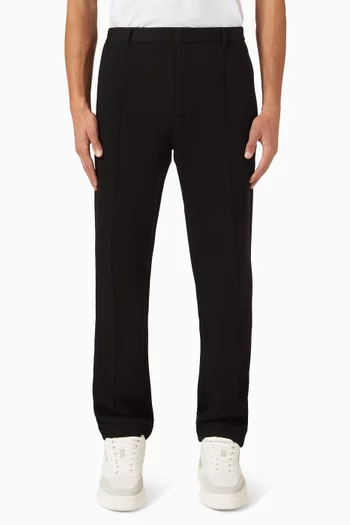 Straight-leg Pants in Cotton Piqué