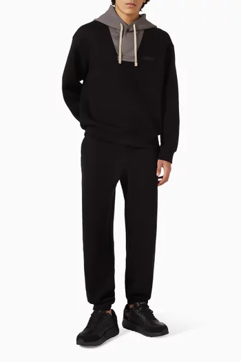 Contrast Hoodie in Cotton Blend