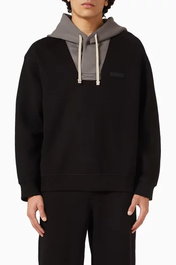 Contrast Hoodie in Cotton Blend