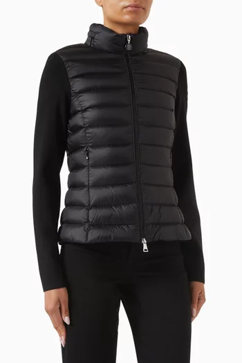 Logo Padded Zip-up Cardigan