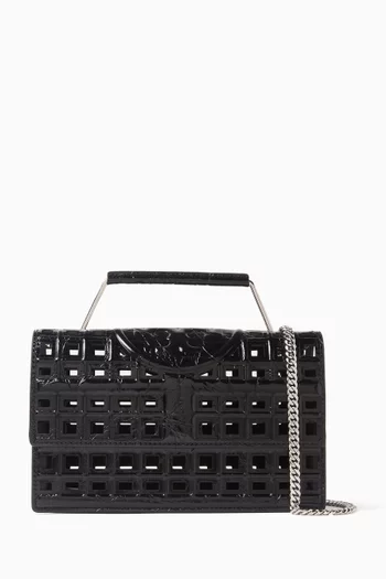 Small Fleming Cage Convertible Shoulder Bag in Leather