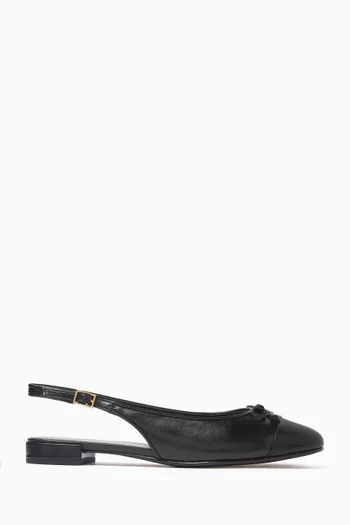 Slingback Ballet Flats in Leather