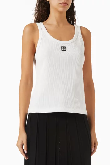 Scoop Ribbed Tank Top in Cotton
