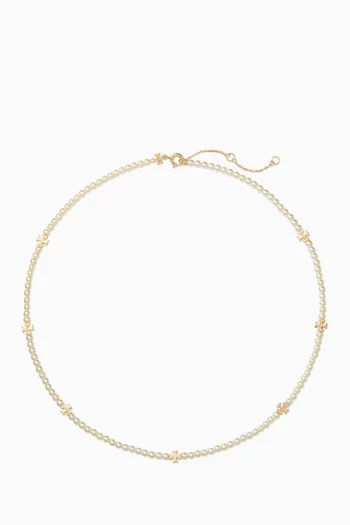 Kira Pearl Necklace in Gold-plated Brass