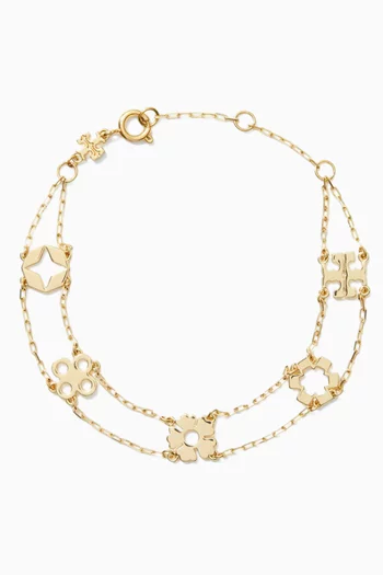 Donna Charm Bracelet in 18kt Gold-plated Brass