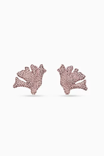 Coral Clip-on Earrings in Silver-tone Brass