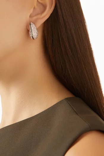 Wave Crystal-embellished Earrings in Silver-tone Brass