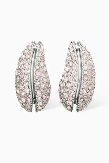 Wave Crystal-embellished Earrings in Silver-tone Brass