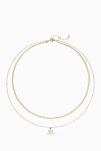 Kira Layered Necklace in 18kt Gold-plated Brass