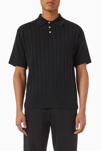 Astern Polo Shirt in Rib Knit