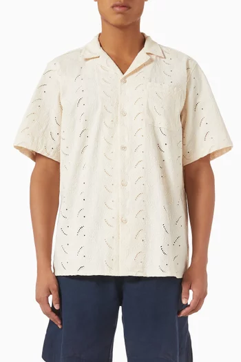 Leo Paisley Shirt in Cotton Jacquard