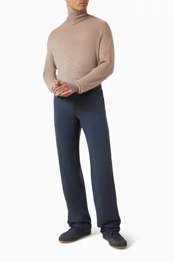 سترة بياقة عالية قماش منسوج