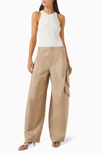 Round Cargo Pants in Washed Chino