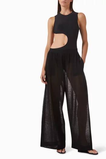 Cut-out One-piece Swimsuit in Jersey