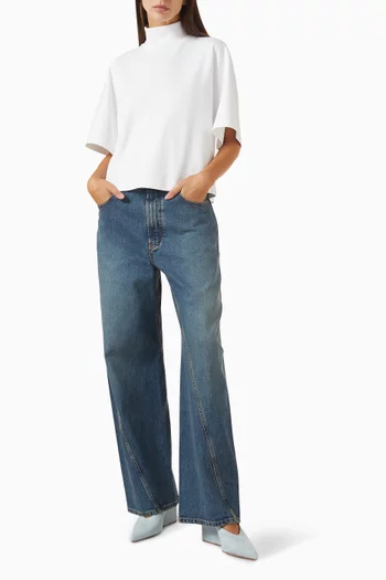 Twisted Straight-leg Jeans in Denim