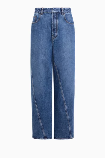 Twisted Straight-leg Jeans in Denim