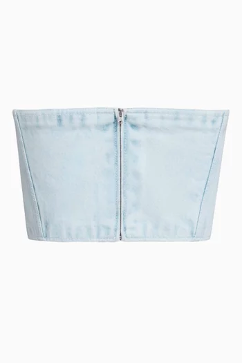 Bandeau Bustier Top in Denim