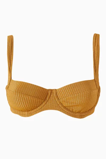 Sorrento Bikini Top in Lurex Rib