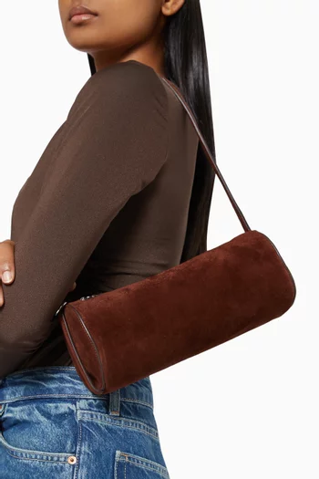 Simona Cylinder Shoulder Bag in Suede