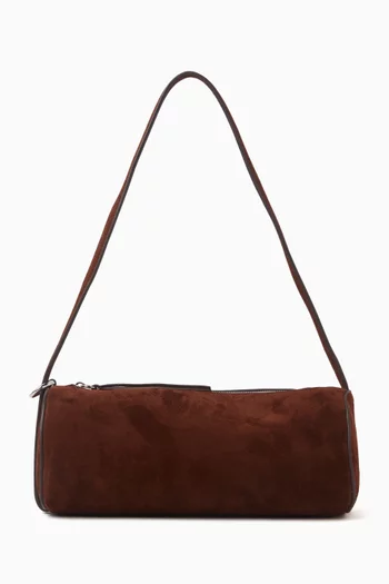 Simona Cylinder Shoulder Bag in Suede