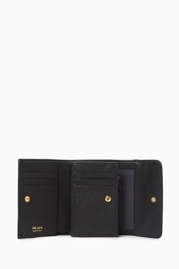 Small Logo Wallet in Saffiano Leather