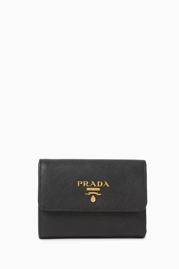 Small Logo Wallet in Saffiano Leather