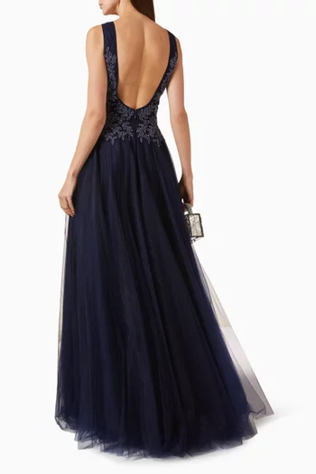 Graciella Bead-embellished Gown in Tulle