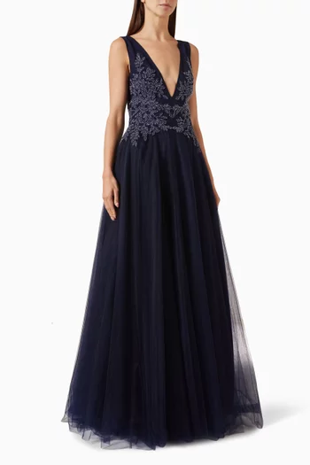 Graciella Bead-embellished Gown in Tulle
