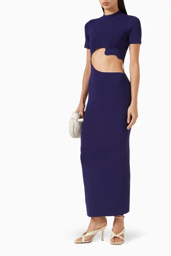 Maparadita Lattice Separation Maxi Dress in Jersey