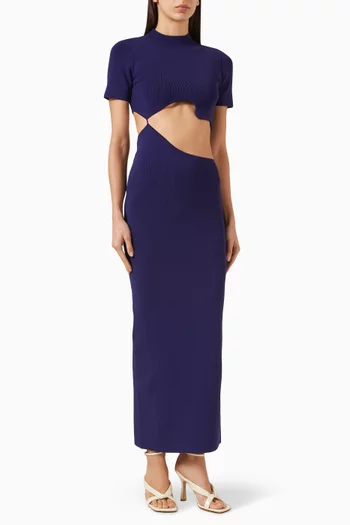 Maparadita Lattice Separation Maxi Dress in Jersey