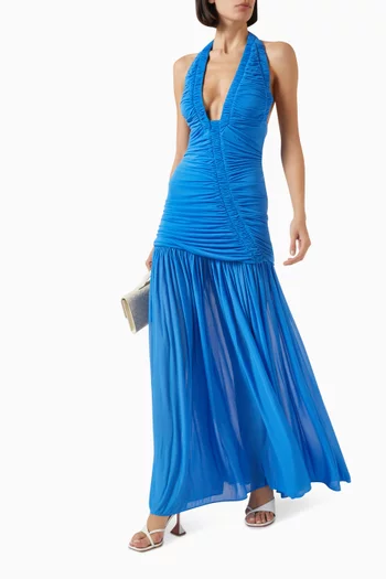 Orion Pleated Gown in Rayon-blend