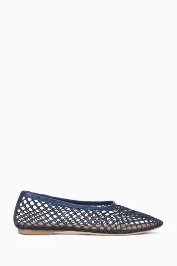 Alba Ballet Flats in Crochet Leather