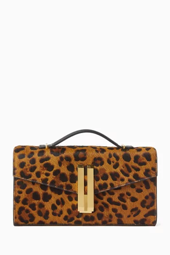 كلاتش فانكوفر شمواه جلد عجل بنقشة جلد الفهد