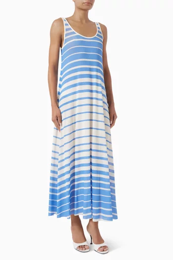 The Jessica Striped Maxi Dress in Mesh