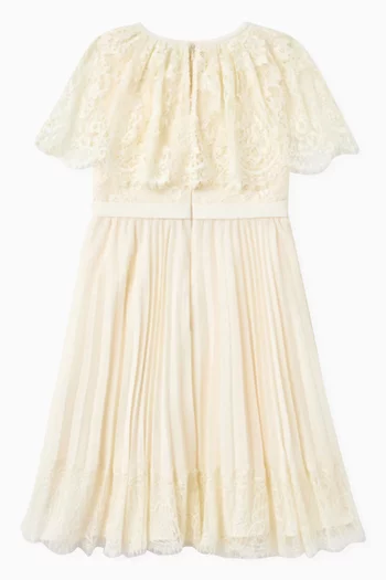 Pleated Cape Dress in Lace