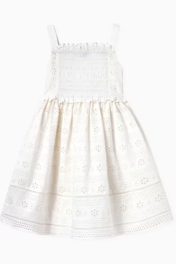 Broderie-anglaise Dress in Cotton